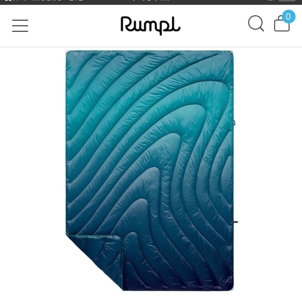 like new, gently used blue ocean rumpl. absolutely nothing wrong with it!!
